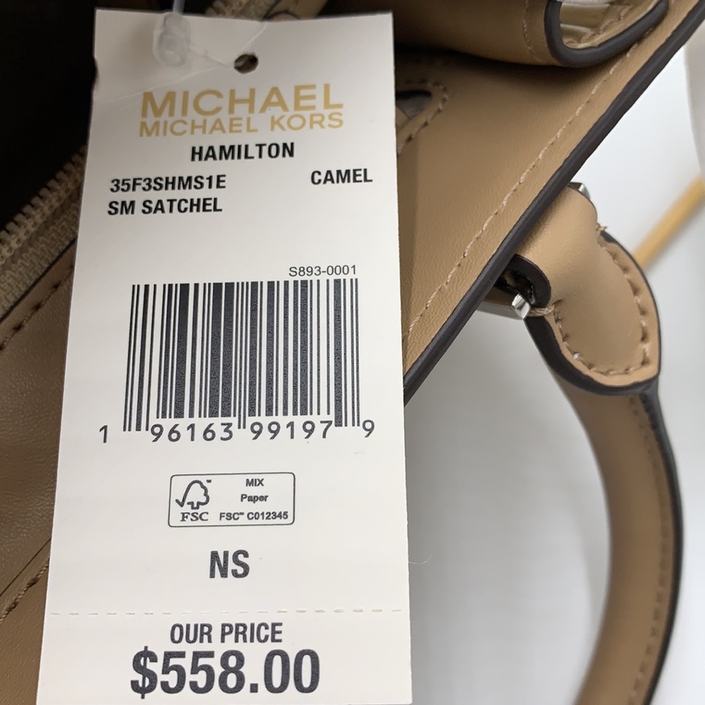 MICHAEL KORS
Hamilton Small Crocodile Embossed Faux
Leather Satchel
Color: Camel - Picture 15 of 16